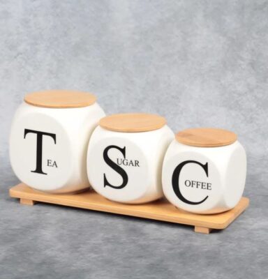 modern design sugar tea and coffee jar set califora