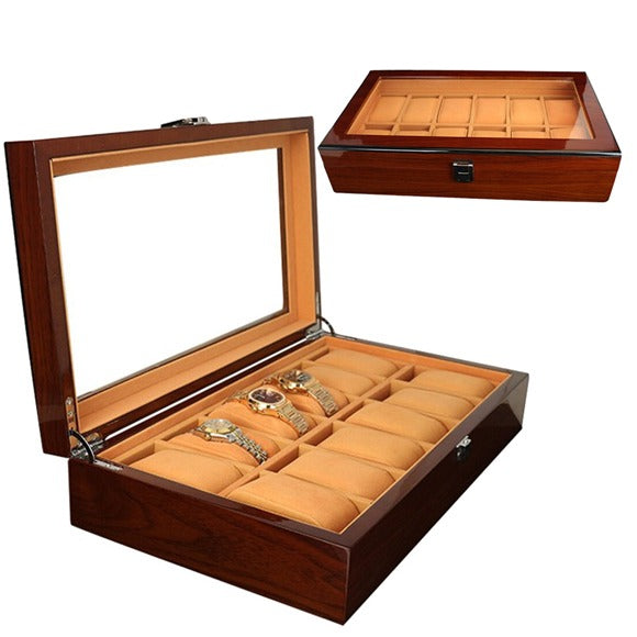 12 slots premium wooden watch box califora