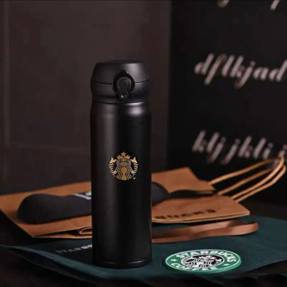 starbucks insulated tumbler black & golden 420ml califora