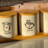 airtight ceramic jar set with bamboo stand 4 piece califora