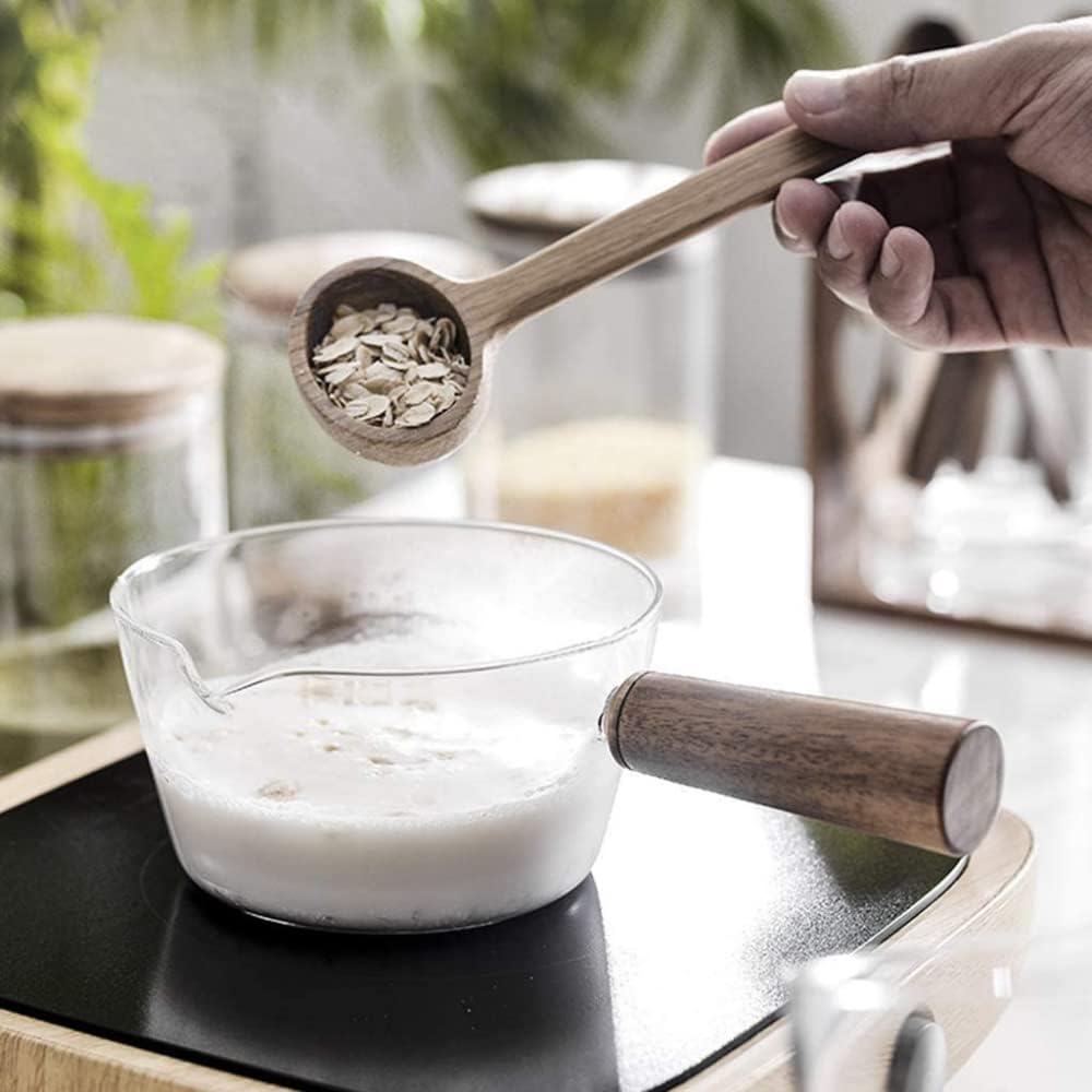 mini glass saucepan with wood handle califora