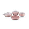 korkmaz a 2620 linea plus 7 pcs cookware set (rose gold)