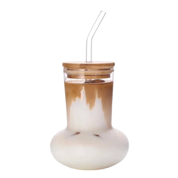 lamp style glass with straw califora