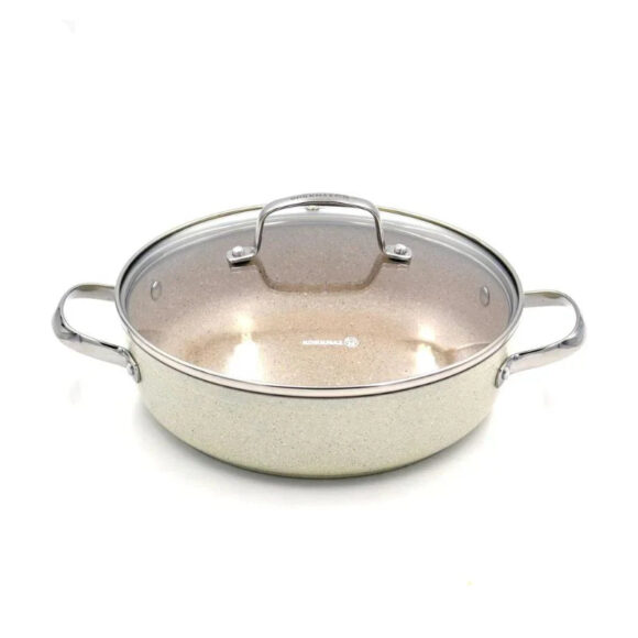 korkmaz a 1264 granita aluminum low casserole 4.0 ltr