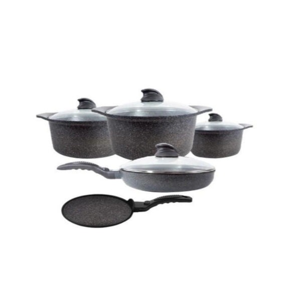 arshia cast aluminum cookware 9 piece set