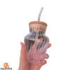 Vase Style Glass Mug With Lid 1 Pcs