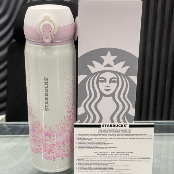 starbucks insulated tumbler white & pink 420ml califora