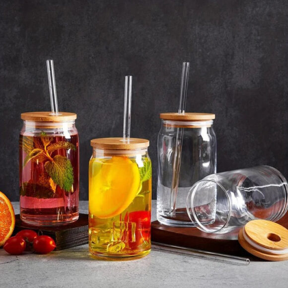 ice tea glass coffee mug wih straw lid califora