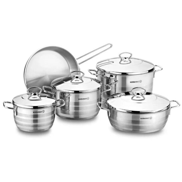 korkmaz a 1900 astra 9 pcs cookware set