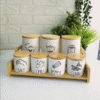 porcelain jars set with bamboo lid 7 pcs set califora
